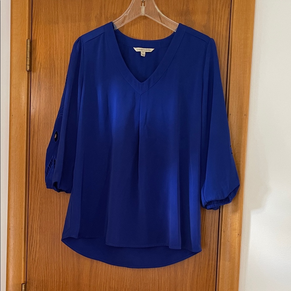 41 Hawthorn Royal Blue V-Neck Blouse